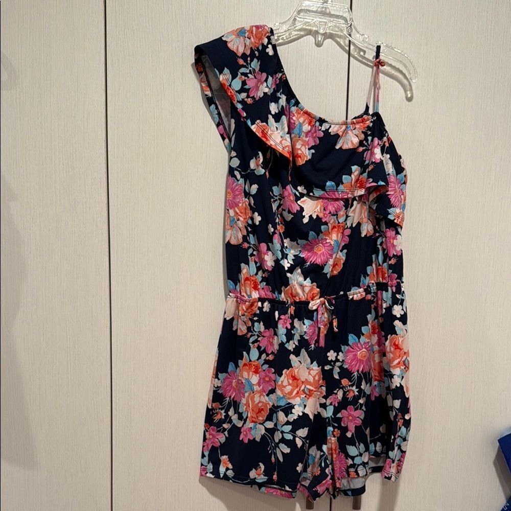 Floral One-Shoulder Romper